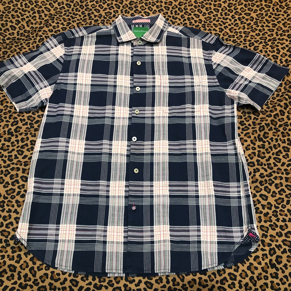 Tommy Bahama Cotton/Silk Blend Blend Plaid Camp Shirt *Size L*